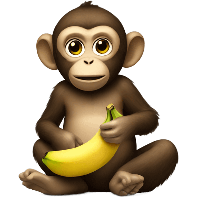 Monkey eating banana emoji