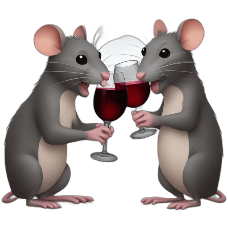 Two rats drinking red wine emoji