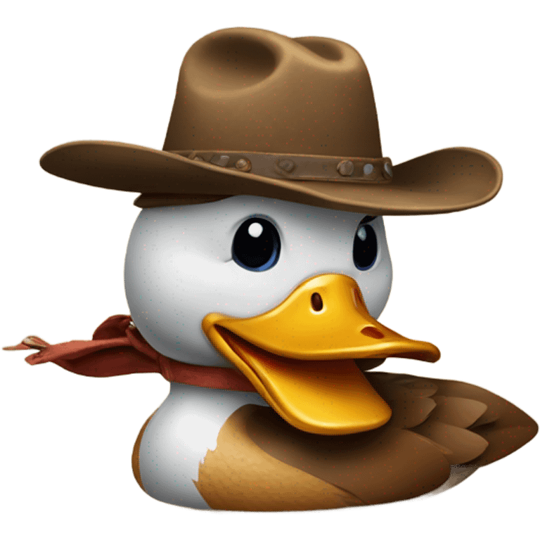 Duck with cowboy head  emoji