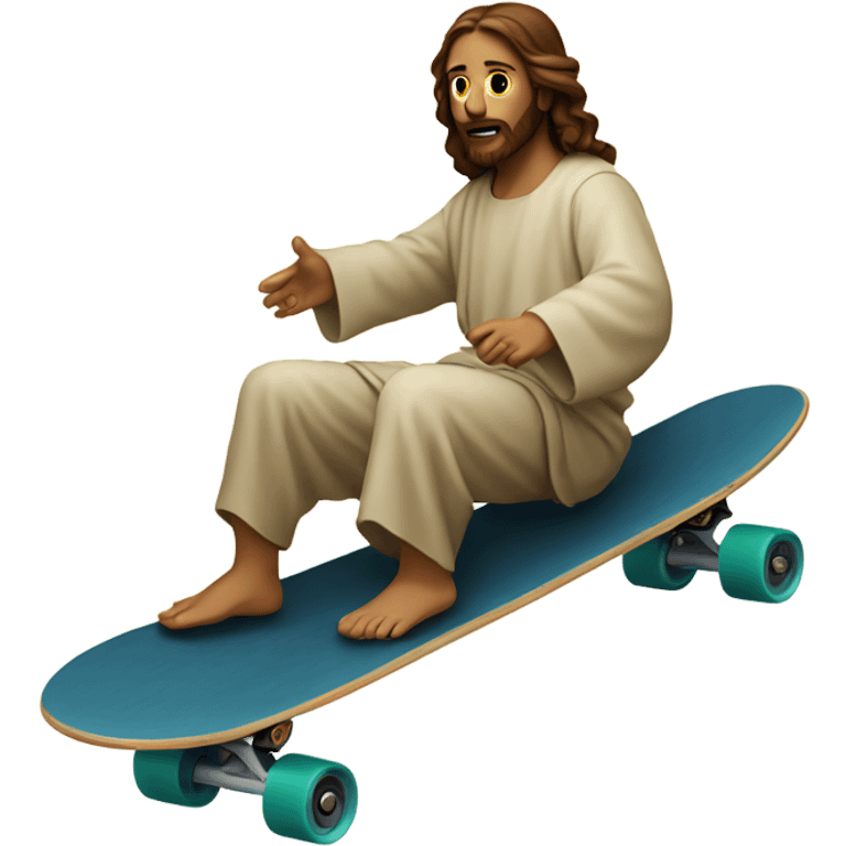 Jesus riding a skateboard emoji