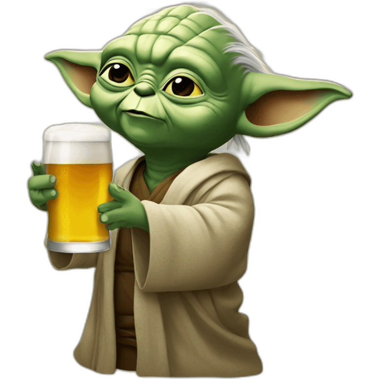 yoda drinking a beer emoji