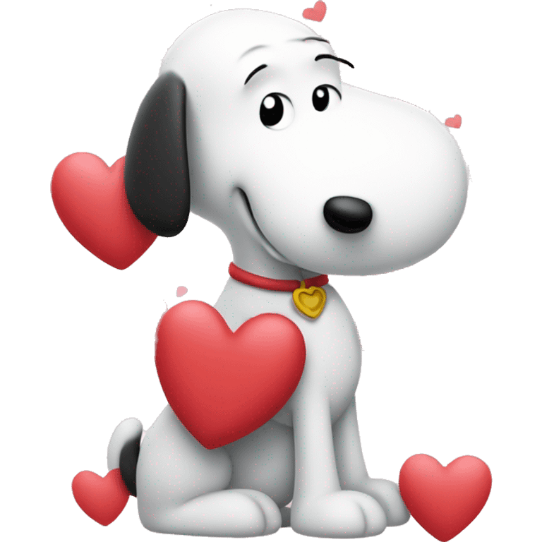 snoopy with hearts emoji