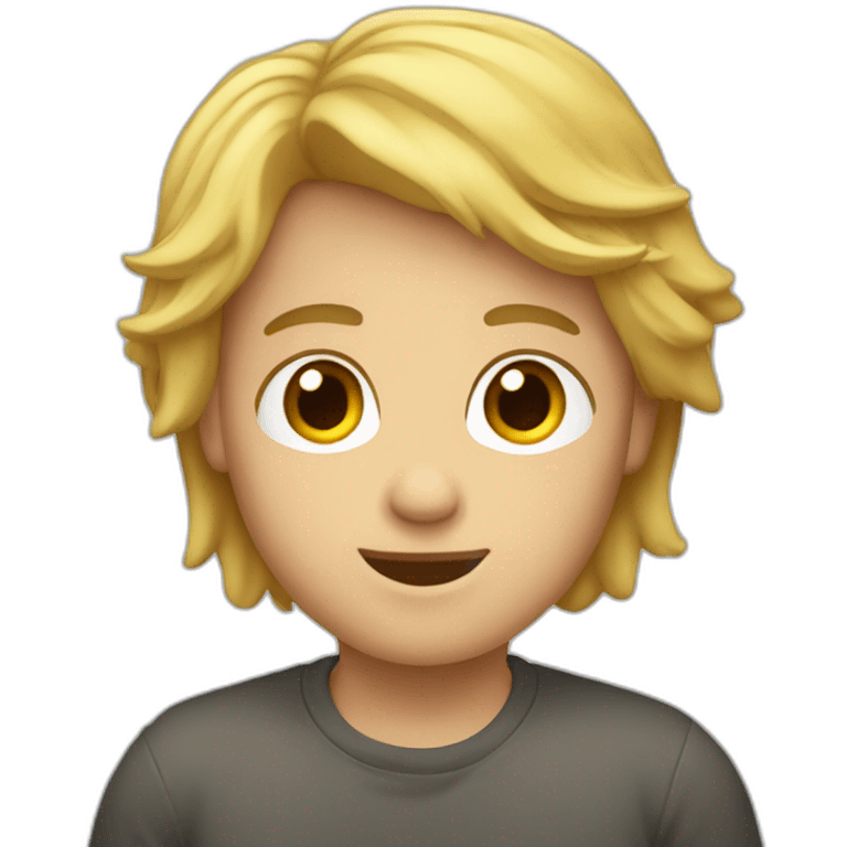 Garçon avec les cheveux long et blond emoji