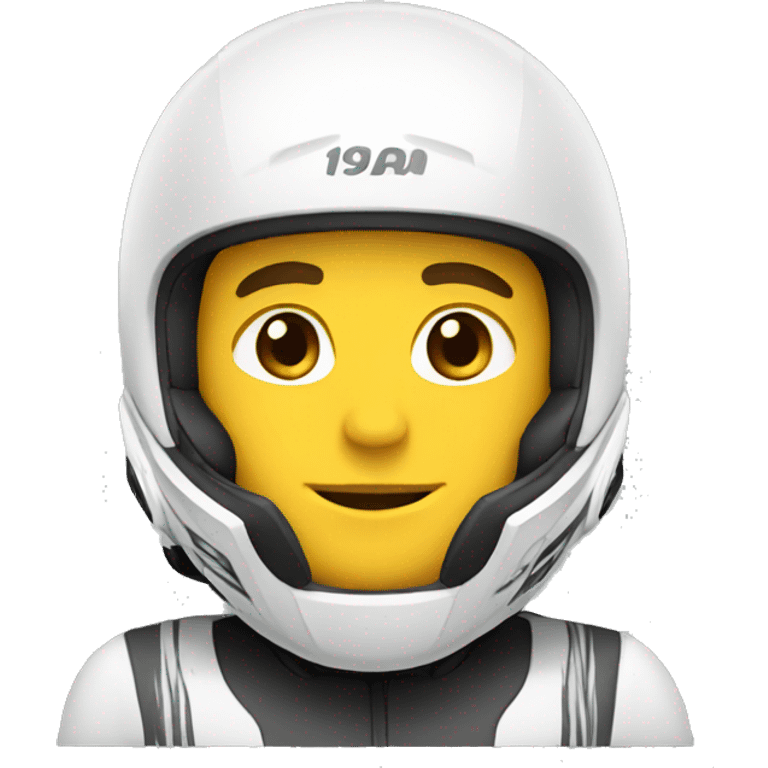 racer white male with a helmet emoji