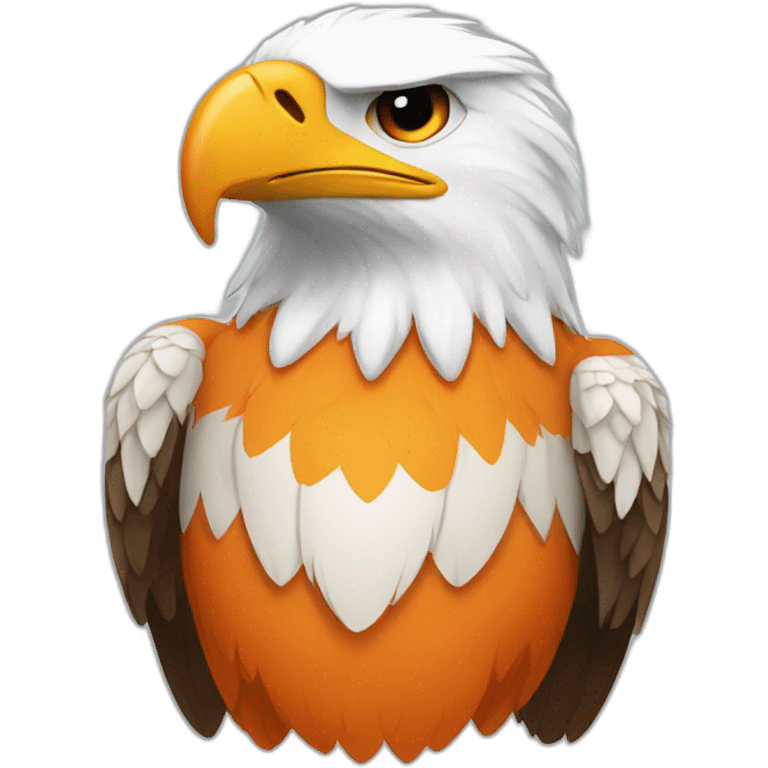 Eagle With orange and white body color emoji