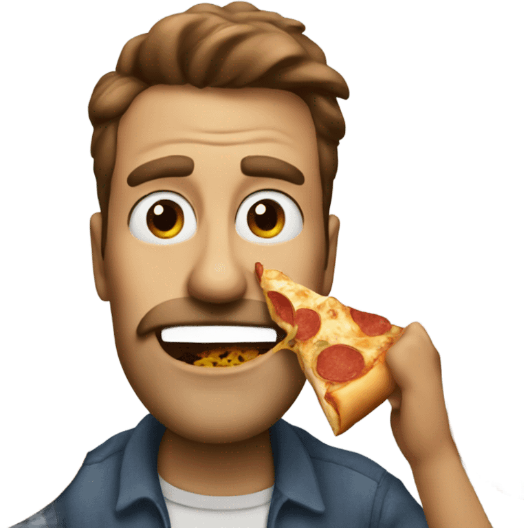 Man eating pizza emoji