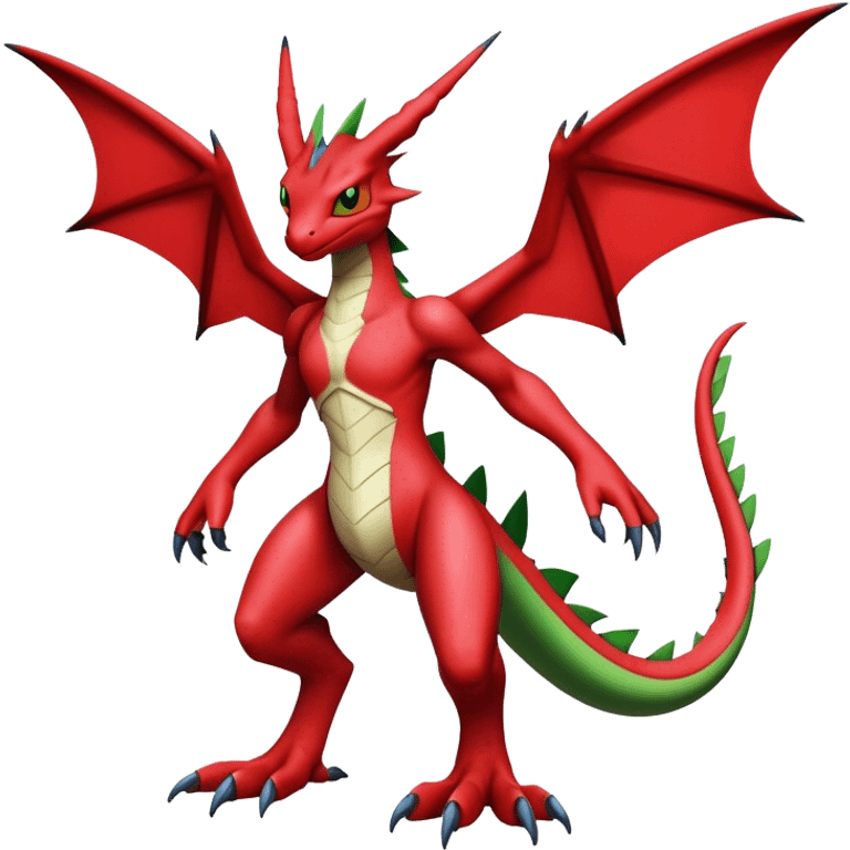 Cool edgy Guilmon-Flygon-Digimon, full body emoji