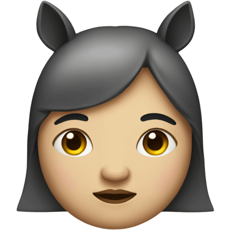 Fat lady with a horse head emoji