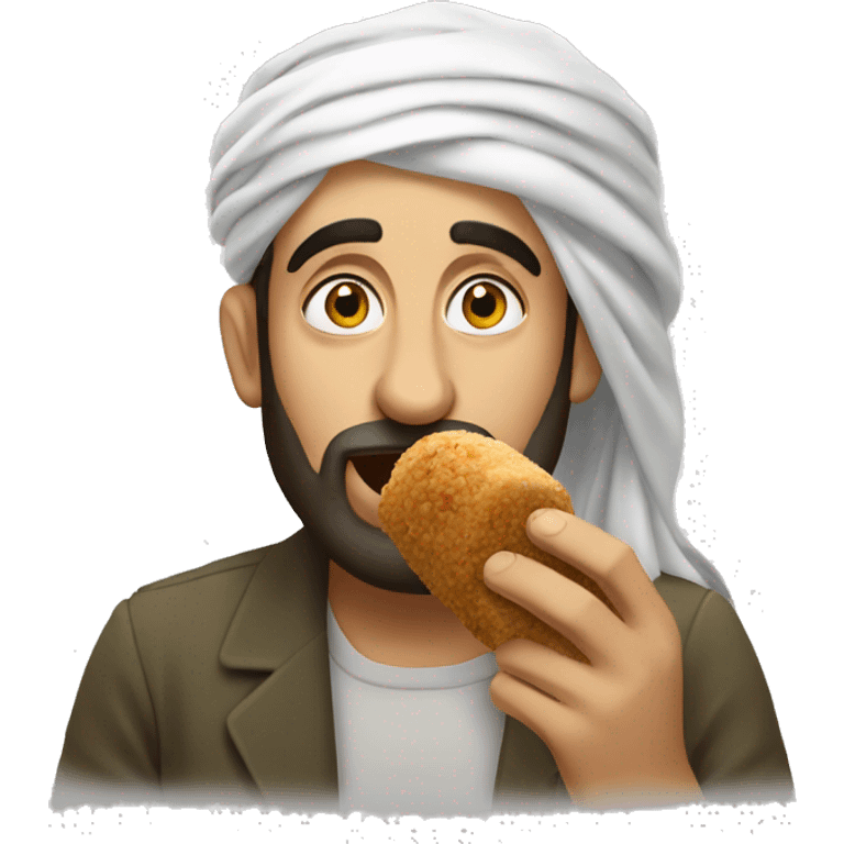 Iraqi man eating falafel emoji