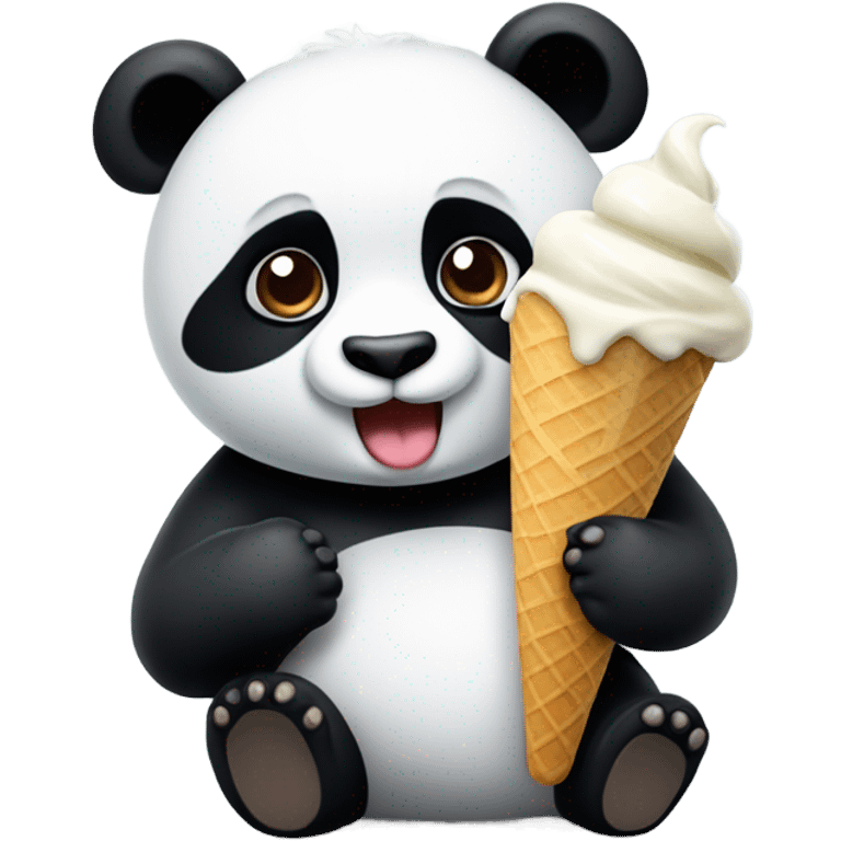 Panda eating ice cream emoji