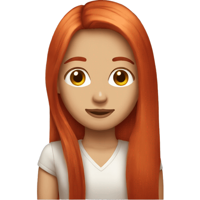 long straight red hair emoji