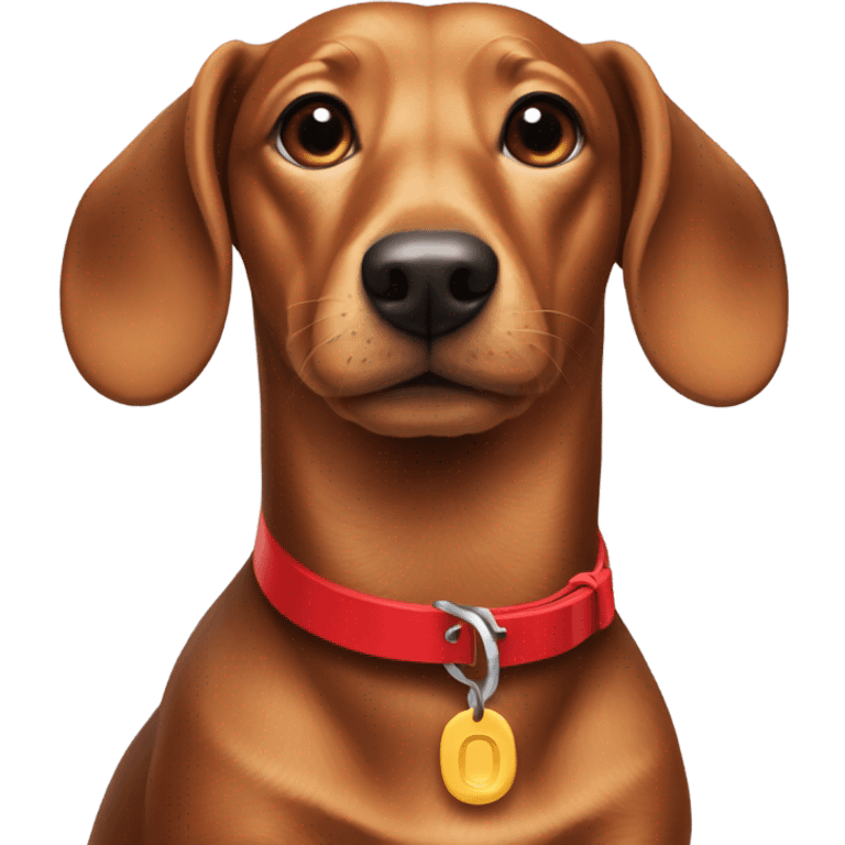 Wiener dog with red collar  emoji