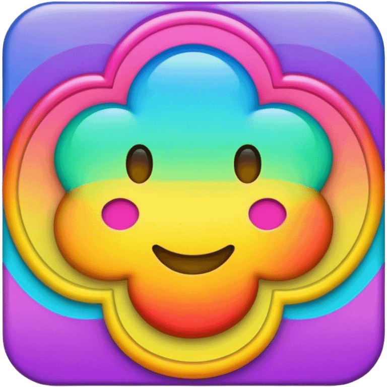 Psychedelic colored Border line emoji