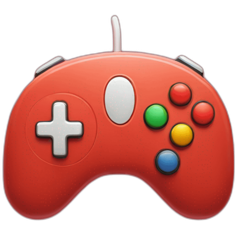 Red gamepad with rocket logo emoji