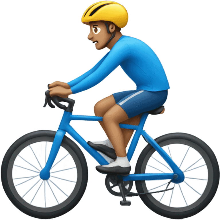 cyclist riding blue bike emoji