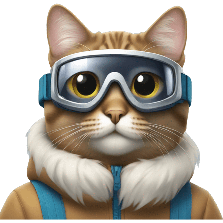 Cat in ski goggles  emoji