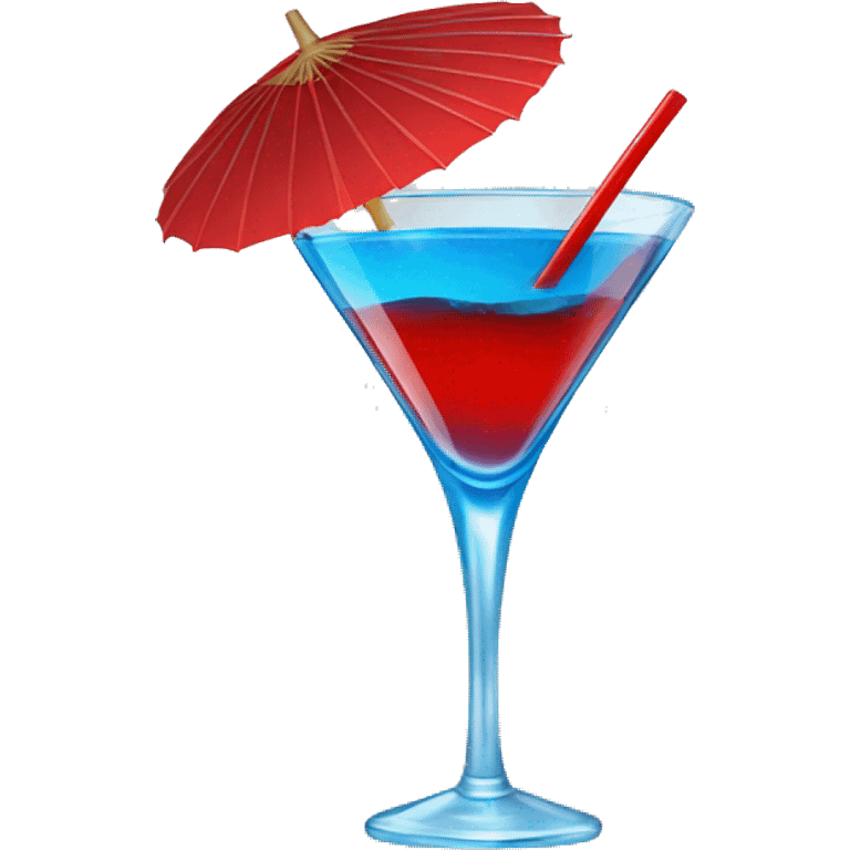 Blue Cocktail drink with a red mini-parasol emoji