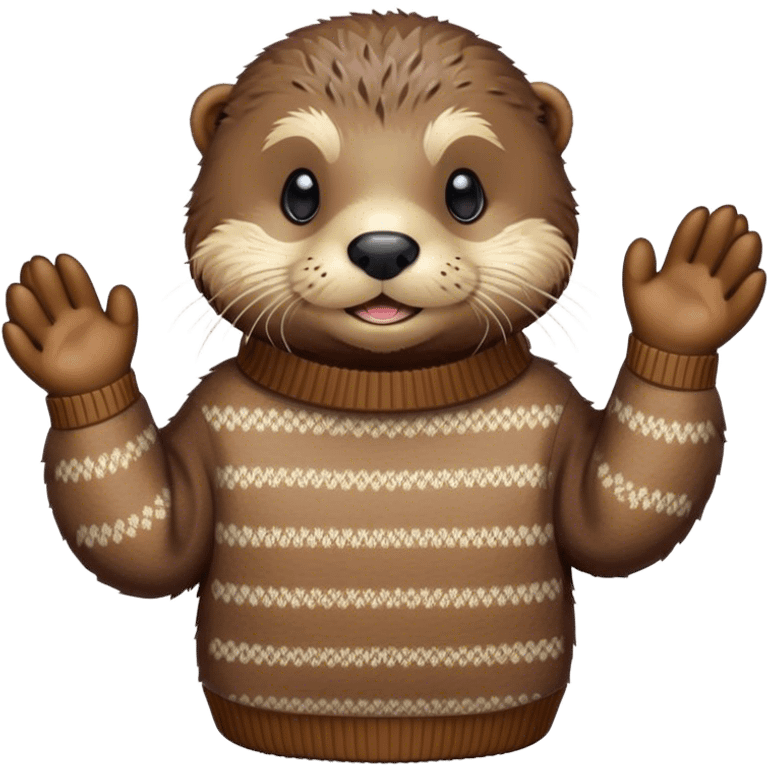 Disney-style, sea otter wearing a sweater  emoji