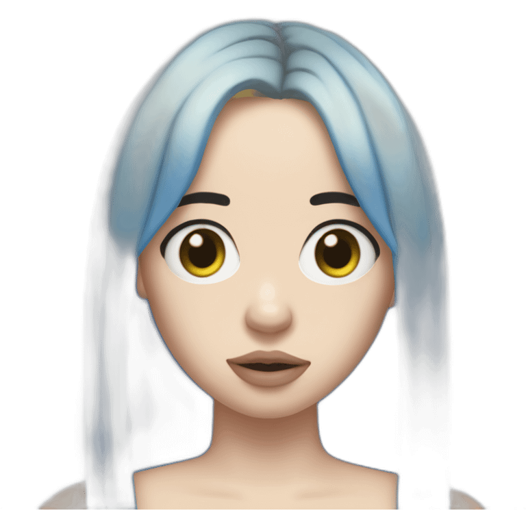 Billie eilish chanteuse cheveux bleu emoji