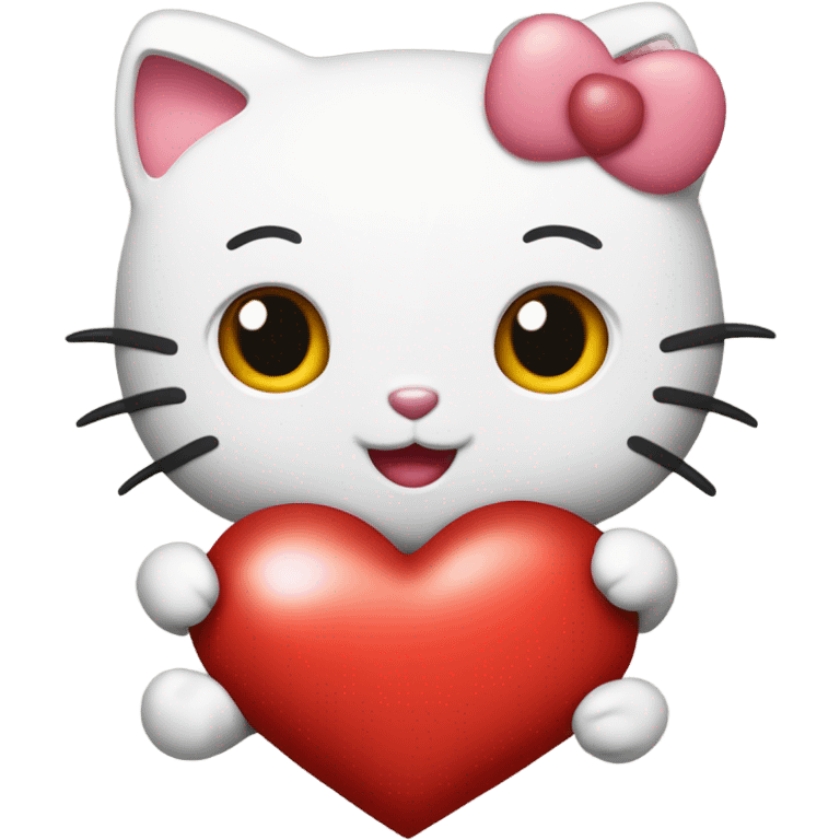 Hello kitty with heart emoji