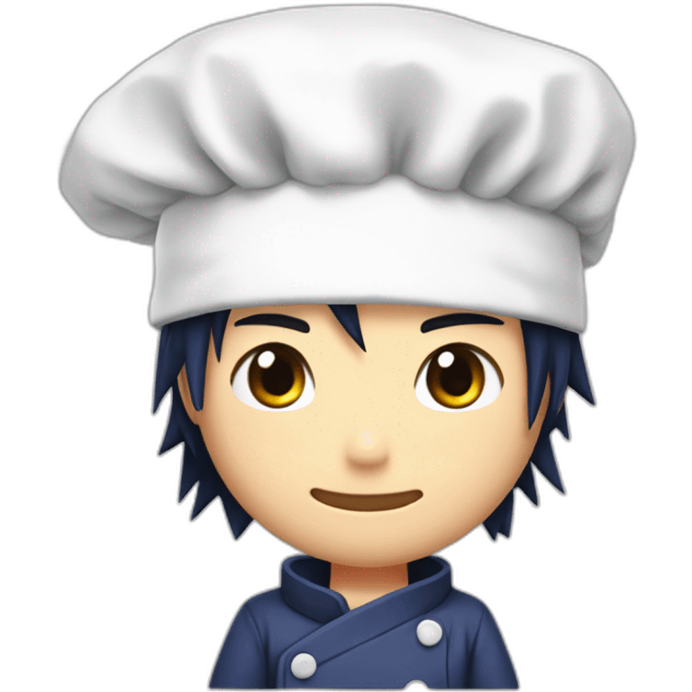 Sasuke uchiha in a chef hat emoji