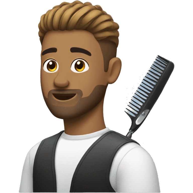 Guy giving himself a haircut emoji