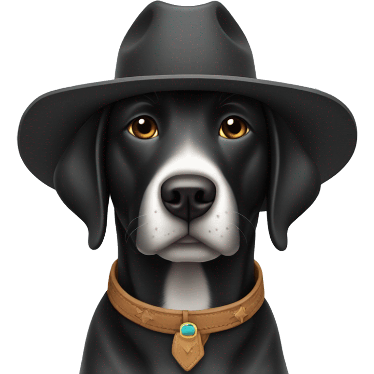 Black lab with cowboy hat emoji