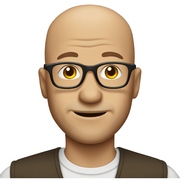 Bald man with glasses drinking a beer  emoji