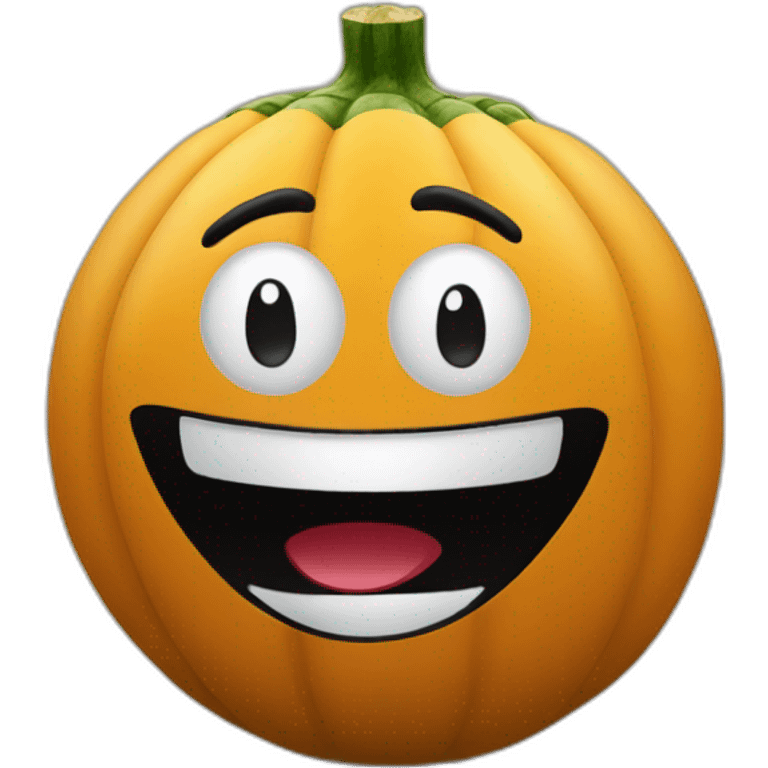 Balck Squash Ball with a Super Happy face on it emoji