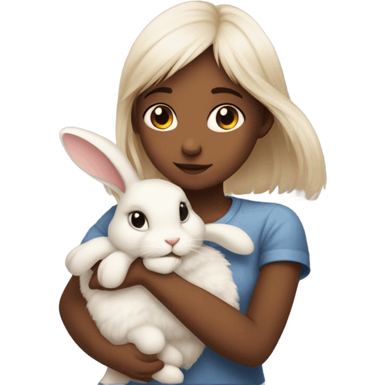 Rabbit with girl emoji