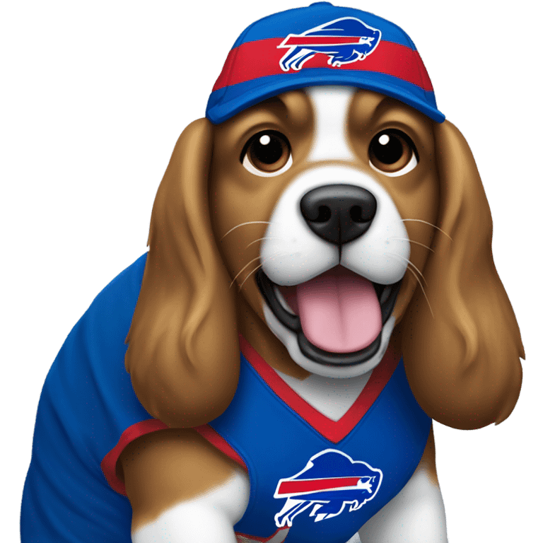 Dog wearing bills merch emoji