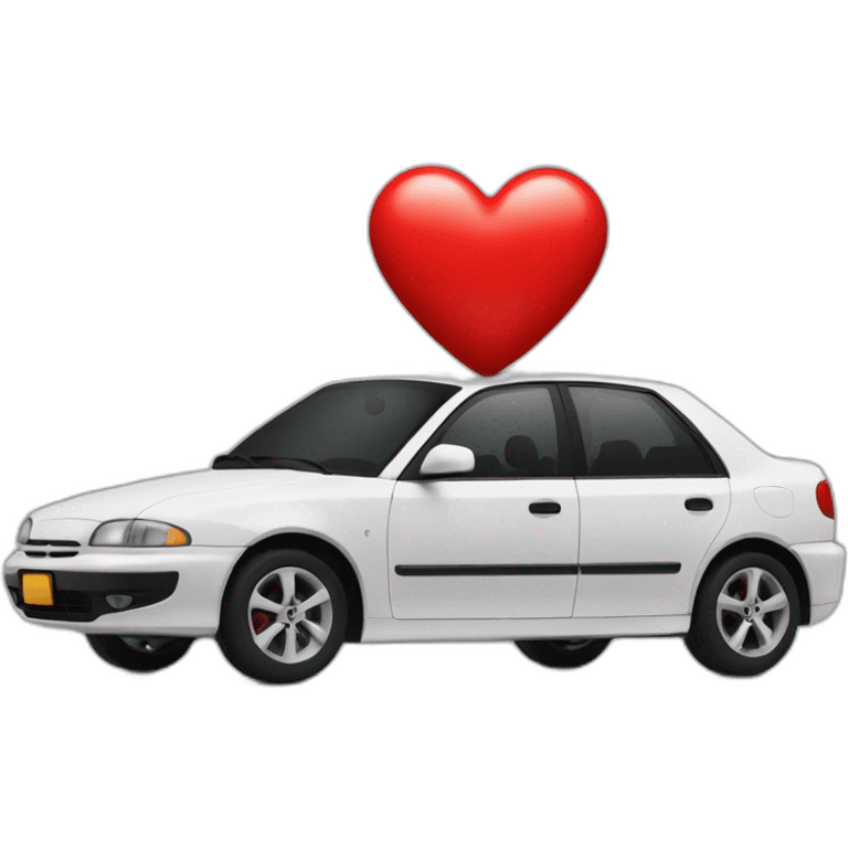 car with red heart emoji