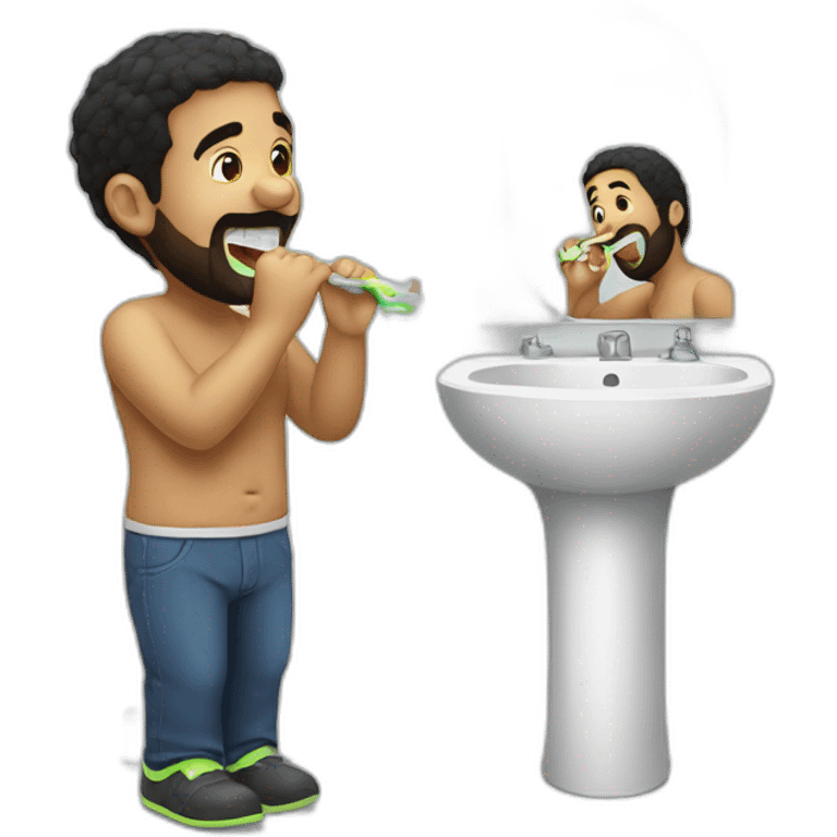 Drake brushing teeth emoji