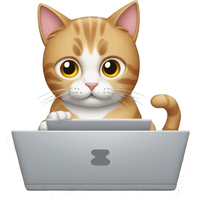 Cat typing on a computer emoji