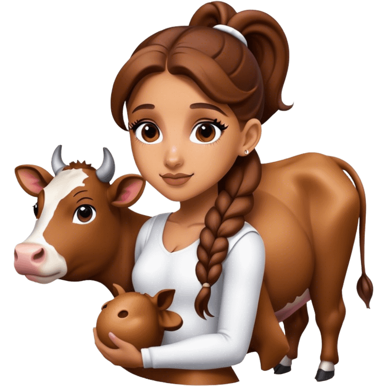 ariana grande on a cow emoji