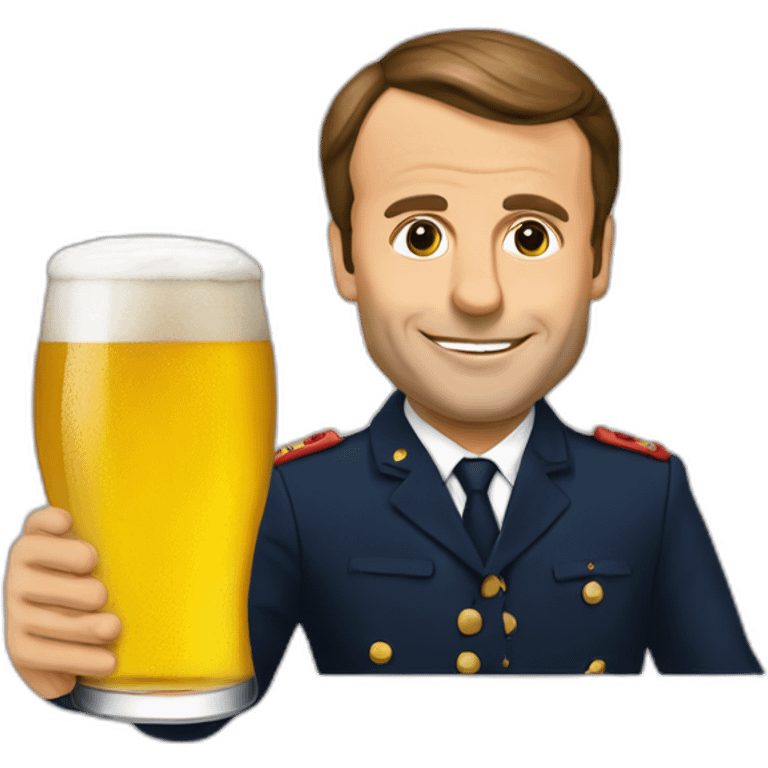 Macron et bière emoji