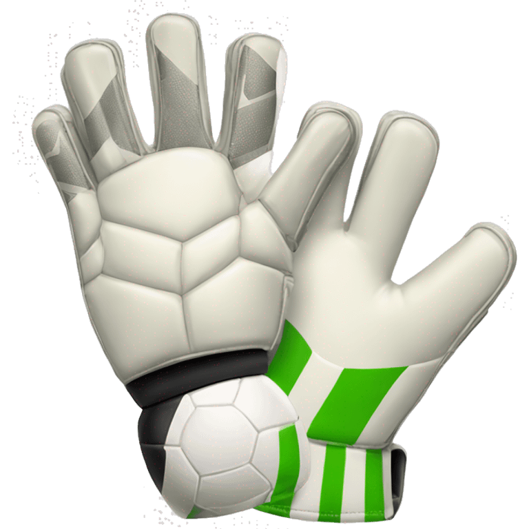 Goalkeeper gloves with soccer ball emoji