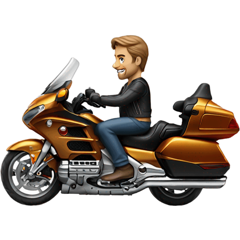 man on gold wing motorcycle emoji