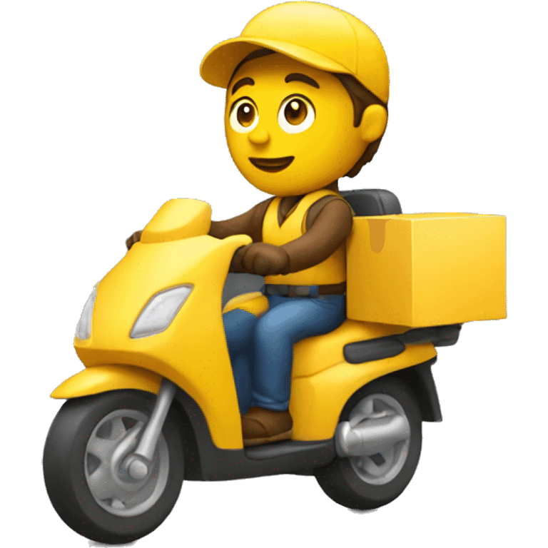 delivery driver with yellow emoji