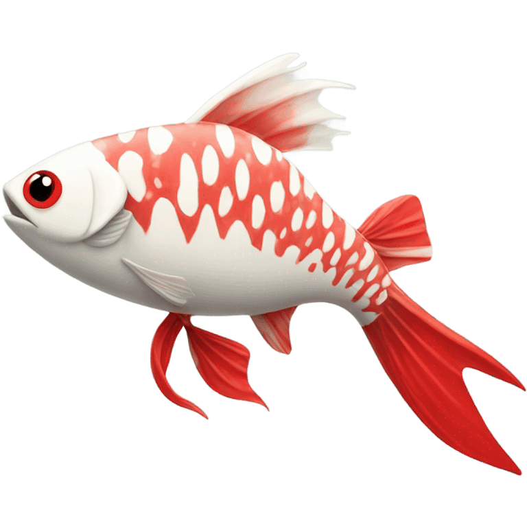 Tall red and white fish emoji