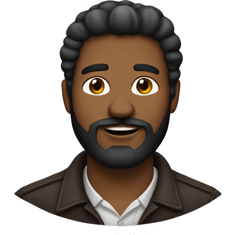 Afroamericano con barba corta y sin bigote.  emoji