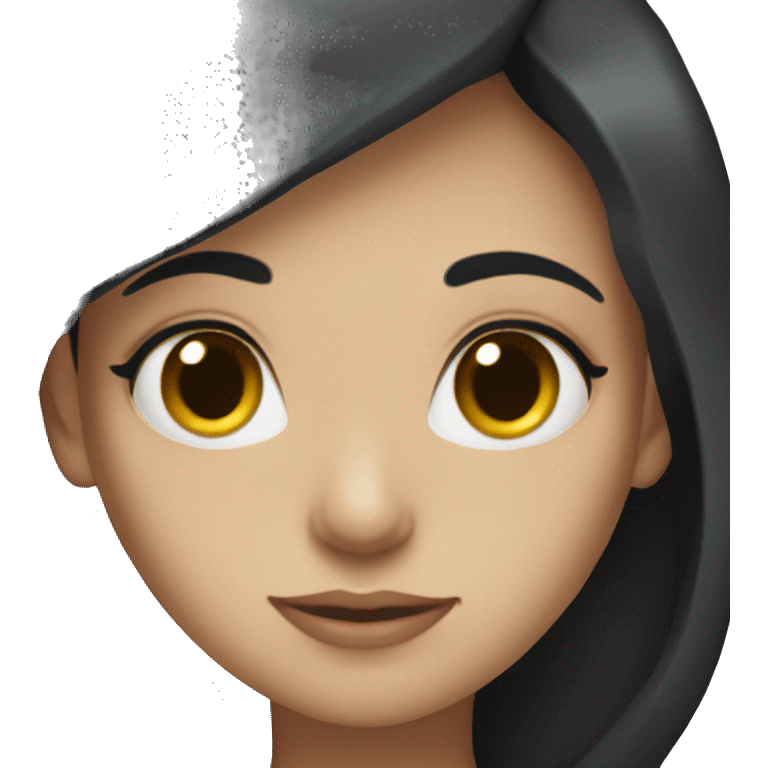 Long black haired girl with fair skin emoji