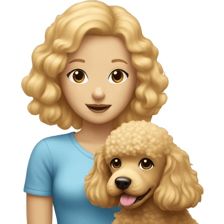 golden poodle with a blonde haired girl  emoji