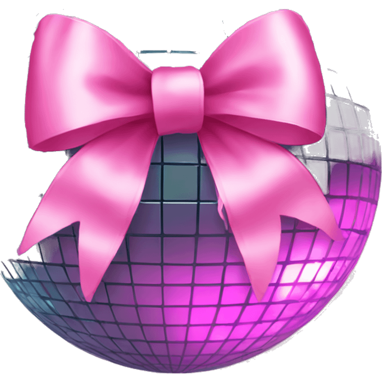 disco ball with pink bow emoji