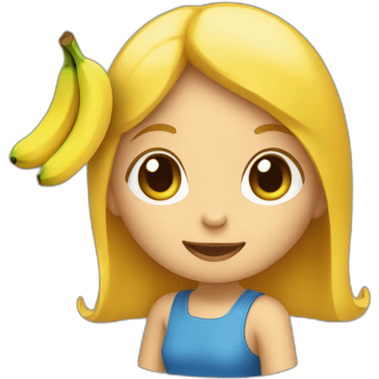 Une fille chatin avec une banane emoji