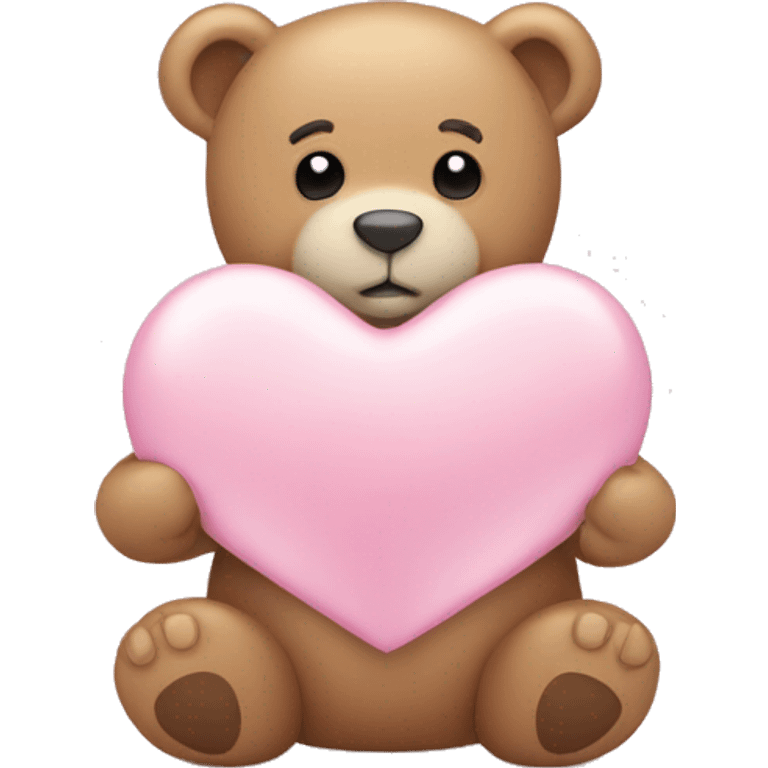 Light pink heart with teddy bear emoji