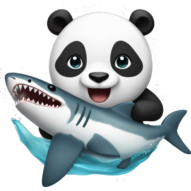 Panda eating a shark emoji