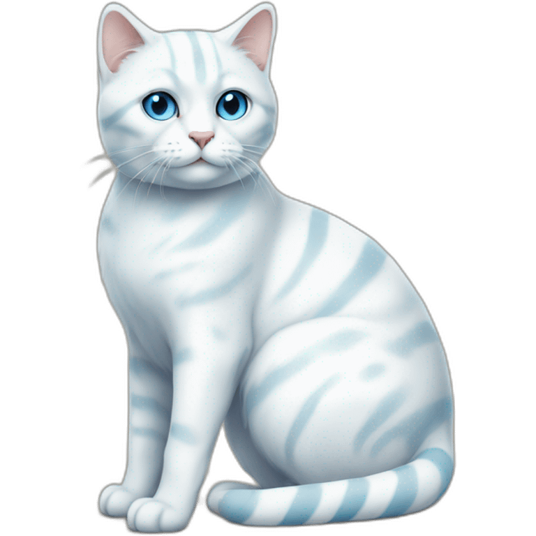 white-cat-with-stripes-eyes-blue-full-body emoji