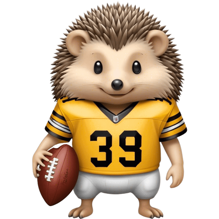 Hedgehog in Steelers football jersey  emoji