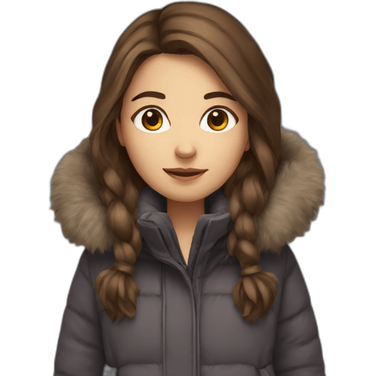 Brown Hair girl in winter clothes emoji